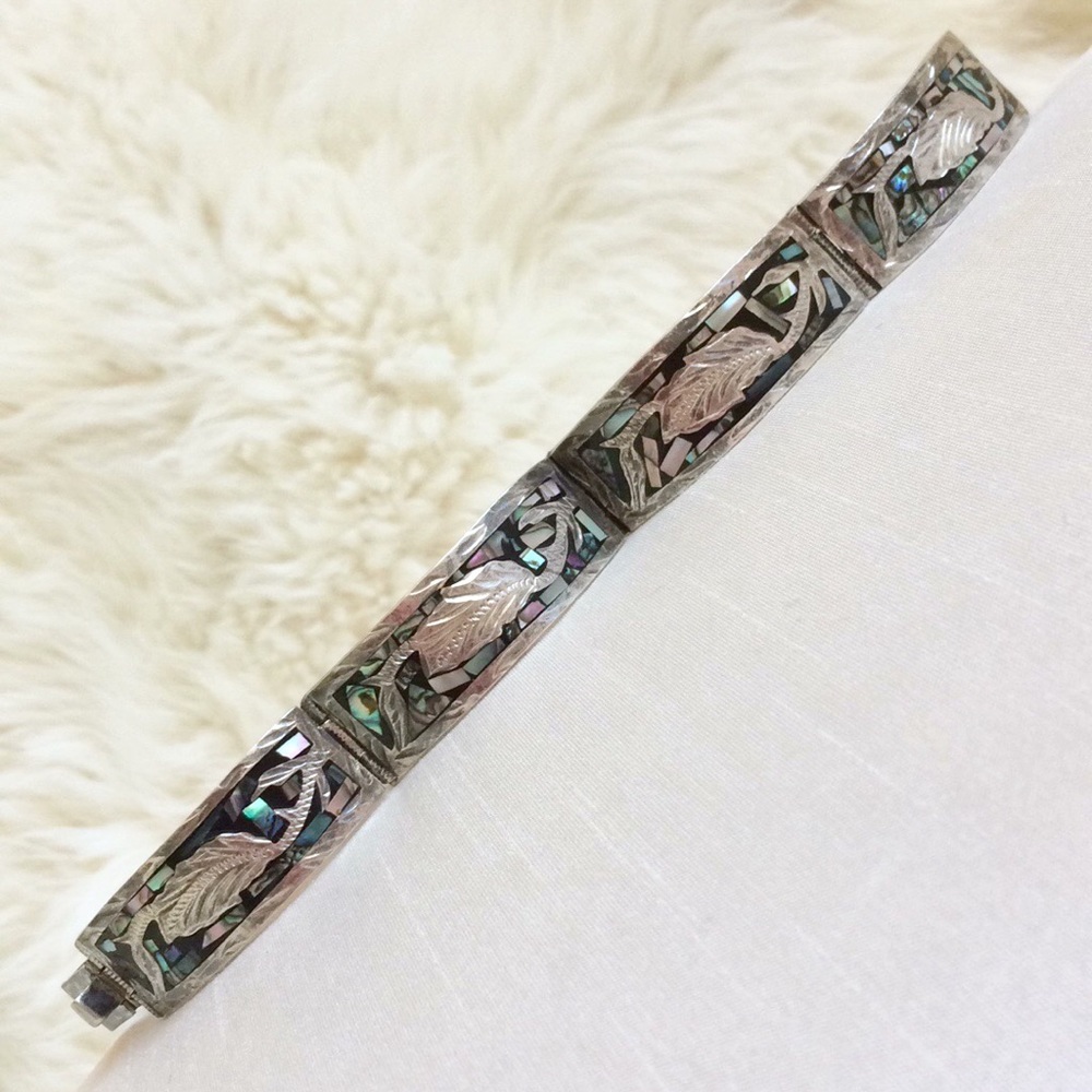 925 (mexico) abalone bracelet